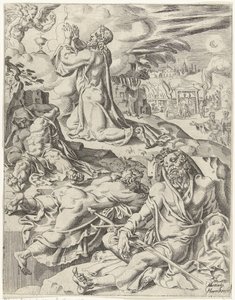 Kristus i Getsemane Have Menneskehedens fald og forløsning gennem Kristi liv og lidenskab (serietitel) af Dirck Volckertsz. Coornhert (attributed to)