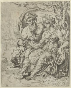 Juda giver Tamar pantet Judas og Tamars historie (serietitel) af Dirck Volckertsz. Coornhert (attributed to)