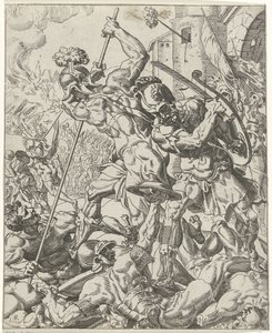 Den assyriske hærs flugt Judit og Holofernes (serietitel) af Dirck Volckertsz. Coornhert (attributed to)