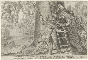 Stormningen af ​​Rom, 1527 Overwinningen van Karel V (serietitel) Karl den Store V. imp. opt. max. sejr, den vigtigste af mange (serietitel) af Dirck Volckertsz. Coornhert