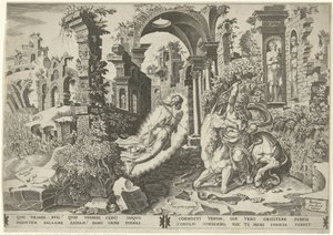 Bileam (Bileam) en engel af Dirck Volckertsz. Coornhert