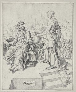 Kristus og den samaritanske kvinde af Dirck Volckertsz. Coornhert