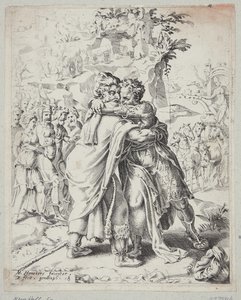 Joseph omfavner sin far af Dirck Volckertsz. Coornhert