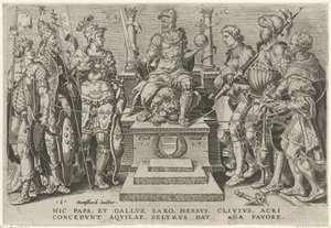 Kejser Karl V omringet af sine besejrede modstandere Victories of Charles V (serietitel) Divi Caroli. v. imp. opt. max. victoriae, ex multis praecipuae (serietitel)