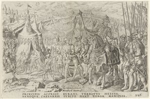 Kejserlejr i Ingolstadt, 1546 Victories of Charles V (serietitel) Divi Caroli. v. imp. opt. max. victoriae, ex multis praecipuae (serietitel) af Dirck Volckertsz. Coornhert