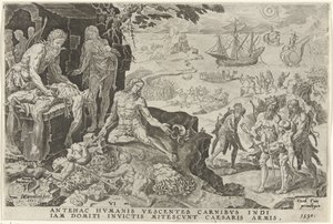 Kejserlige tropper af Charles V invaderer Mellemamerika, 1530 Victories of Charles V (serietitel) Divi Caroli. v. imp. opt. max. victoriae, ex multis praecipuae (serietitel) af Dirck Volckertsz. Coornhert