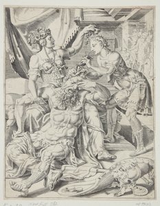 Samson og Delila af Dirck Volckertsz. Coornhert