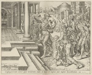 Invitation til syge og fattige Lignelse om en bryllupsfest (serietitel) af Dirck Volckertsz. Coornhert