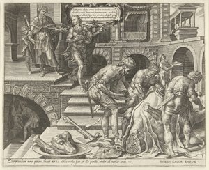 Forberedelser til bryllupsfesten Lignelse om en bryllupsfest (serietitel) af Dirck Volckertsz. Coornhert