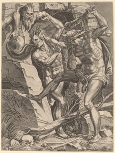 Hercules dræber Cacus af Dirck Volckertz Coornhert