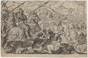 Suleiman den storslåede tvunget til at rejse belejringen af Wien af Dirck Volckertz Coornhert, after Maerten van Heemskerck