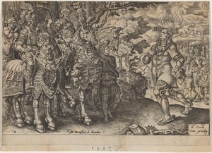 Overgivelsen af John Frederick, kurfyrst af Sachsen, efter slaget ved Mühlberg af Dirck Volckertz Coornhert, after Maerten van Heemskerck