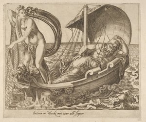 Fortune Does Not Watch over All Sleepers from Six Sayings about Fortune, ca. 1560. dani af Dirck Volkertsen Coornhert