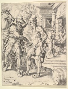 Lignelsen om den barmhjertige samaritaner, 1549. af Dirck Volkertsen Coornhert
