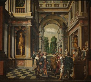 En syvdelt dekorativ sekvens: Et galleri af Dirck van Delen