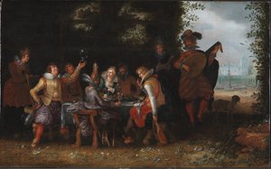 Kristus-helbredelse ved Bethesda-dammen af Dirck van Delen