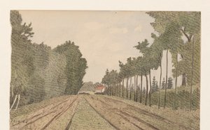 Landskab med en bygning i det fjerne af Dirk Arnoldus Tavenraat