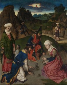 The Last Supper altertavle: The Gathering of Manna højre fløj, 1464-1468 af Dirk Bouts