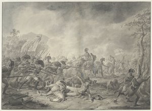 Tilfangetagelse af den russiske general Hermann i slaget ved Bergen, 1799 af Dirk Langendijk (signed by artist)