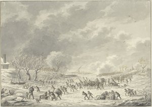 Franskmændene krydser Waal nær Bommel, januar 1795