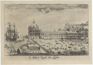 Udsigt over det kongelige palads i Lissabon O Palacio Real de Lixboa (titel på objekt) Udsigt over Lissabon (serietitel)