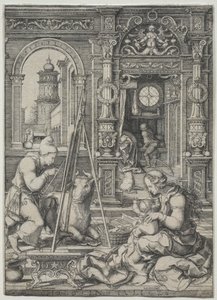 St. Luke maler jomfruen af Dirk Vellert