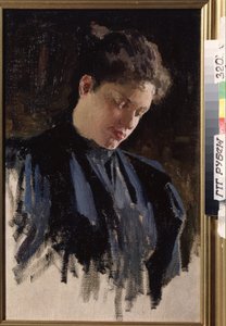 Portræt af kunstneren Olga Ludvigovna Della-Vos-Kardovskaya (Della Vos Kardovskaya) (Della Vos Kardovskaja) (Della-Vos-Kardovskaja) (1875-1952). (Portræt af kunstneren O. Della Vos Kardovskaya). Peinture af Dmitri Nikolayevich Kardovsky (Kardovski) (1866-