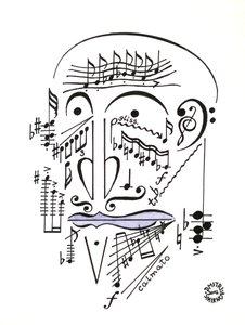 Dr. Musicus - et ansigt tegnet ved hjælp af musikalsk notation