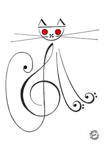 Musikalsk kat - en kat tegnet med musikalsk notation af Dmitri Smirnov