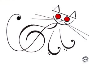 Musikalsk kat - en kat tegnet med musikalsk notation