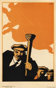 Lenin - Moor, Dmitri Stachievich (1883-1946) - 1919 - Farvelitografi - 38x25 - Russisk Statsbibliotek, Moskva