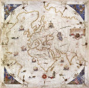 Portolan-kort over verden, 1519 af Dolfin Bonaldo