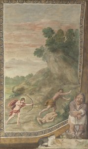Apollo dræber kyklopen fresco fra Villa Aldobrandini, 1617-1618 af Domenichino