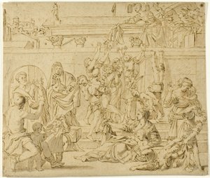 Sankt Cecilia uddeler almisse til de fattige af Domenichino