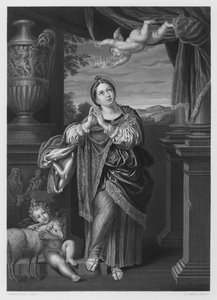 St Agnes, fra billedet i Den Kongelige Samling af Domenichino