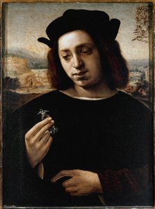 Portræt af mand, kendt som guldet - olie på lærred af Domenico Ghirlandaio