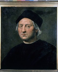 Portræt af Christopher Columbus - tilskrevet Ghirlandaio, Naval Museum of Genes - Pegli af Domenico (attr.to) Ghirlandaio