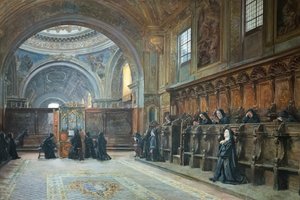 Sankt Mary Donnaregina nuovas kor, anden halvdel af det 19. århundrede (olie på lærred) af Domenico Battaglia