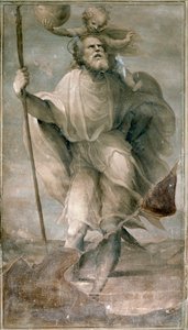 Sankt Christopher. Maleri af Domenico Beccafumi (1486-1551)