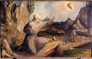 St. Francis modtager stigma. Beccafumi Domenico Mecarino (ca. 1486 - 1551) af Domenico Beccafumi