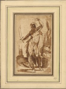 Studie til figuren af Abraham af Domenico Beccafumi