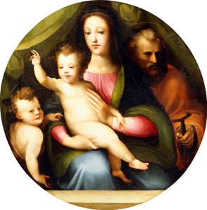 Den hellige familie med spædbarnet Sankt Johannes Døberen,