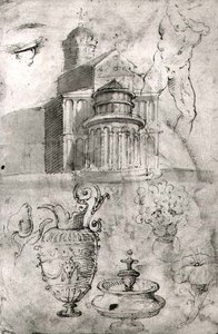 Apsis af Duomo, Pisa (pen og blæk) (s/h foto) af Domenico Beccafumi