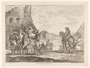 Ryttere ved en ruin af Domenico Bernardo Zilotti