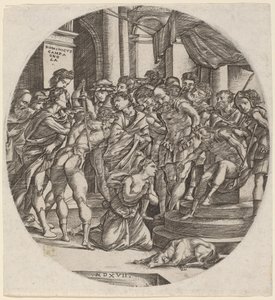 Halshugning af Saint Catherine af Domenico Campagnola