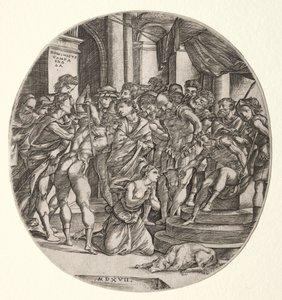 Halshugning af Saint Catherine af Domenico Campagnola