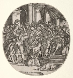 Halshugning af Saint Catherine, 1517. af Domenico Campagnola