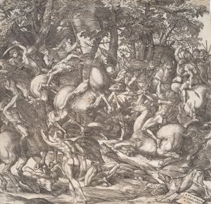 Rytterkamp af Domenico Campagnola
