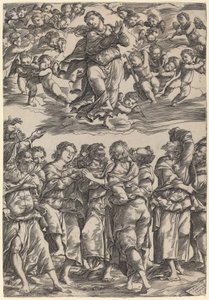 Jomfruens antagelse af Domenico Campagnola