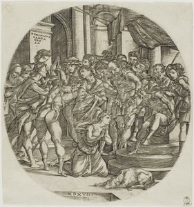 Halshugningen af den hellige Catherine af Domenico Campagnola